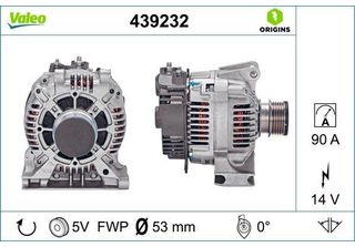 Valeo 439232 - Alternatore Oe 0111548202 Per Vaneo (414), Classe A (W169), Clas…