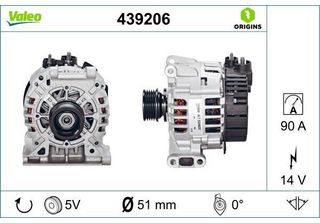 Valeo 439206 - Alternatore Oe 0101543802 Per Vaneo (414), Classe A (W169), Clas…
