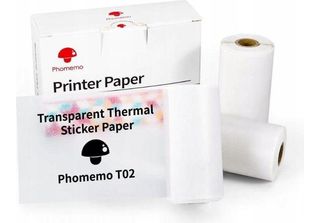 Carta Adesiva Ricariche Trasparenti 3X Rotolo Phomemo Phomemo T02 / M02 Pro / M…