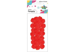 Pompony Czerwone 25Mm 30 Sztuk Titanum