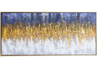 Quadro Olio Su Tela 120X60 Cornice Colore Oro QUADRO1