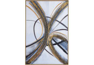 Quadro Olio Su Tela 80X120 Cornice Oro QUADRO6