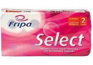 Fripa 1020806 Fripa Toilettenpapier Select, 2-Lagig, Hochweiß