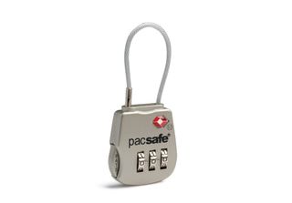 Pacsafe Prosafe 800 Tsa Blocco A Combinazione Con Cavo Argento