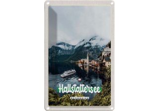 Vianmo Insegna Di Latta 18X12 Cm HallstäTtersee Berge Schiff Boot Berg