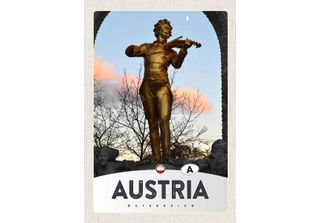 Vianmo Insegna In Legno 30X20 Cm ÖSterreich Skulptur Mann Geige Gold