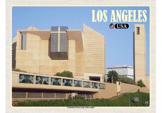 Vianmo Insegna In Legno 30X40 Cm Los Angeles Cathedralour Lady Of Angels