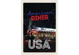 Vianmo Insegna In Legno 18X12 Cm Usa Diner Restaurant Lunch Dinner
