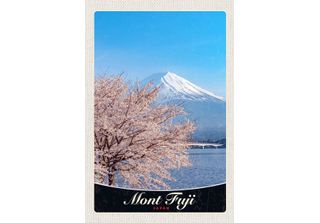 Vianmo Insegna In Legno 18X12 Cm Mont Fuji Japan Asien Baum