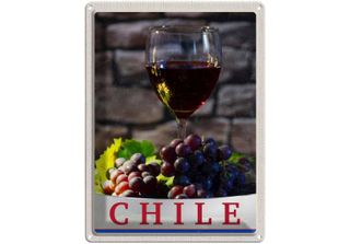 Vianmo Insegna Di Latta 40X30 Cm Chile Wein Trauben Tradion