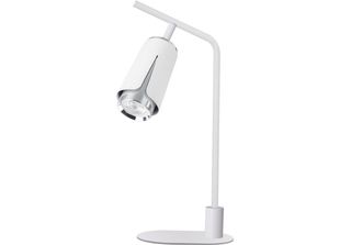Lampada Da Tavolo Bianca Con Accento Argento Fiore 1Xgu10 8W Milagro