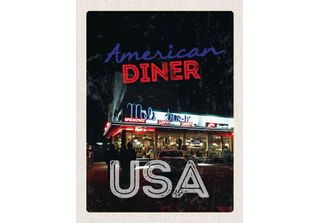 Vianmo Insegna In Legno 40X30 Cm Usa Diner Restaurant Lunch Dinner