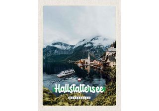 Vianmo Insegna In Legno 40X30 Cm Hallstattersee Berge Schiff Boot Berg
