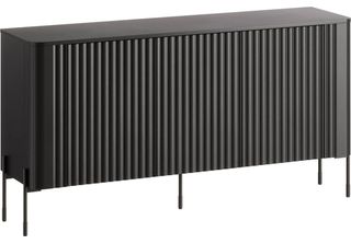 Dmora Credenza Amora 39.6X150X80H Cm Nero, 3 Ripiani 6 Vani