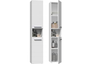 Armadietto Alto Da Bagno Con Scaffale Atso - Bianco Opaco