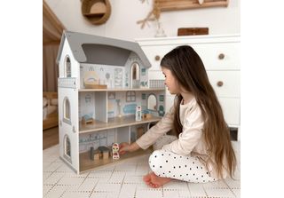 Mamabrum Grande Casa Delle Bambole In Legno Per Bambini Con Accessori Moderni