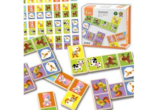 Gioco In Legno Domino Farm Viga Toys 28 Elementi