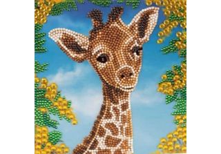 Diamante Dipinto Da Brandunit - Biglietto Con Cucciolo Di Giraffa
