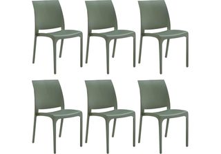 Milanihome.It - Set Di 6 Sedie Poltrone Da Giardino In Plastica Design Moderno …