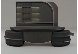 Set Da Studio In Legno Grigio Design Moderno
