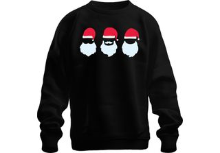 Tre Natali Babbo Klaus - Regalo Di Natale Maglione Di Natale Unisex, Nero, M