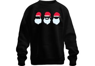 Tre Natali Babbo Klaus - Regalo Di Natale Maglione Di Natale Unisex, Nero, Xxl