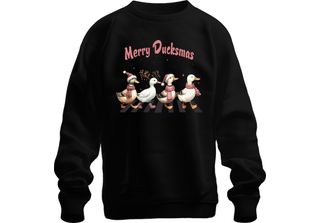 Merry Ducksmas Ducks Lover Ducks - Maglione Natalizio Unisex, Nero, S
