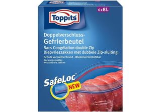 Toppits 1505018004 6 Toppits Gefrierbeutel Safeloc 8,0 L