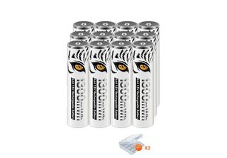 Batterie Aaa Ricaricabili, Capacità 1300Mwh, Design Ecologico, 12 Aaa