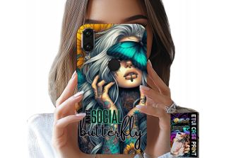 Custodia Xiaomi Note 7 - Anti Social, Butterfly, Motylek, Kobiece