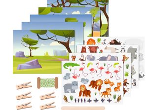 Heyda 203781003 Heyda Rubbelsticker Karten-Set "Zootiere"""