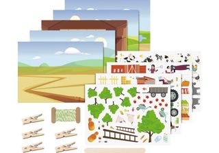 Heyda 203781002 Heyda Rubbelsticker Karten-Set "Bauernhof"""