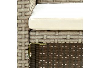 Divano Da Giardino A 2 Posti Con Cuscini Poli Rattan Beige