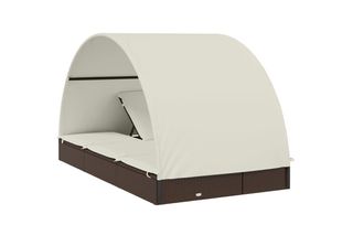 Lettino 2 Posti Con Tetto Marrone 211X112X140 Poli Rattan