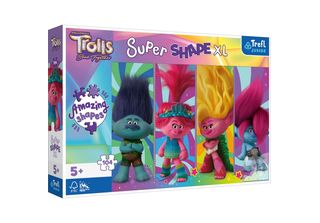 Trefl Puzzle Super Shape Xl Trolls 3: Giochi Di Troll 104 Pezzi