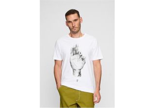 T-Shirt Da Uomo Urban Classics Fms Sign Tee Bianca - Xxl