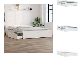 Vidaxl Letto Con Cassetti Bianco 135X190 Cm - Letti & Reti