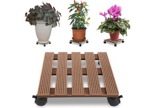 Clanmacy 2X Wpc Plant Roller 30X30 Cm Flower Roller Fino A 80 Kg Rolling Coaste…