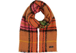 Fraas Sciarpa Cashmink Scarf With Fraas Plaid Rabbit Marrone