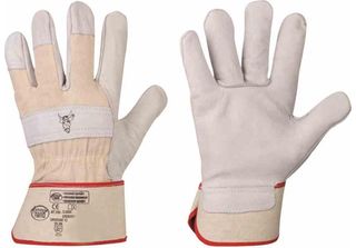 Feldtmann Handschuh Stierkopf Gr.10 Rindvolleder,Natur,Dp.Nah