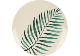 Piatto Siaki Collection Leaf Green In Porcellana Bianca 27X27X2,5 Cm