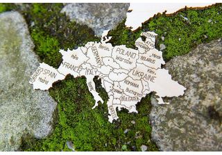 Mappamondo In Legno Wooden City Misura L (83X55Cm)