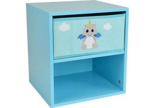 Comodino Fun House, Mdf, Blu, 36X33X30Cm