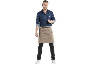 Chaud Devant Forene Grembiule In Denim Marrone 70(L) X 50(L) Cm
