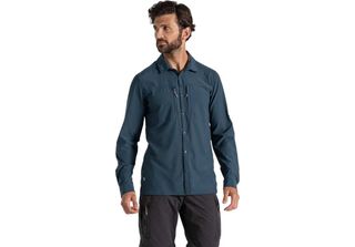 Craghoppers Nosilife Pro V Camicia A Maniche Lunghe Blu S Uomo Blu S