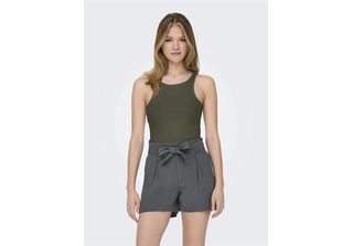 Only Kenya T-Shirt Senza Maniche A Coste Grigio S Donna Grigio S