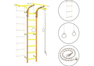 Spalliera In Metallo Per Bambini Kometa Next 2 Giallo-Blu | Parete Da Ginnastic…
