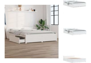 Vidaxl Letto Con Cassetti Bianco 160X200Cm - Letti E Reti