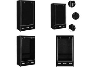 Vidaxl Armadio Nero 87 X 49 X 159 Cm Tessuto - Armadio - Armadi - Armadi - Arma…