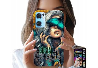 Custodia Oppo Reno7 5G - Anti Social, Butterfly, Motylek, Kobiece